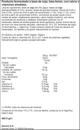 Postre Alpro Danone 400G Lima&Lim&oacute;n