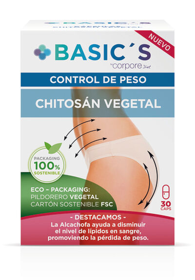 Chitosán vegetal Basic'S 30 cápsulas con alcachofa