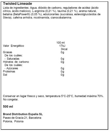Bebida energ&eacute;tica zero con sabor twisted limeade C4 Energy 500 ml