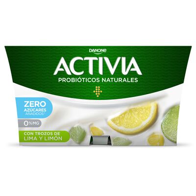 B&iacute;fidus probi&oacute;tico Activia desnatado 0% materia grasa pack 4 lima lim&oacute;n