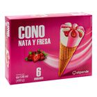 Helado cono Alipende 6 uds nata y fresa