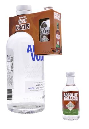 Vodka con mini Absolut tabasco Absolut 70cl