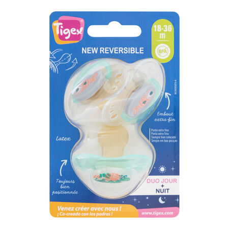 Chupete látex Tigex reversible 18-36meses pack 3