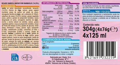 Helado cono Alipende tarta queso 4 uds