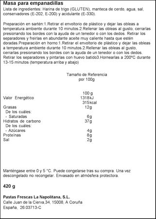 Masa de empanadilla La Napolitana 420g
