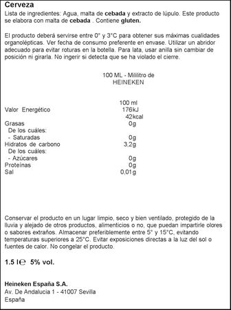 Cerveza rubia especial Heineken pack 6 botellas 25cl