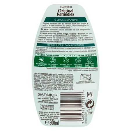 Champú détox Garnier Original Remedies 300ml todo tipo cabello