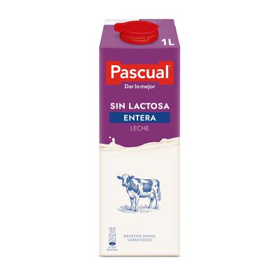 Leche sin lactosa Pascual 1l entera