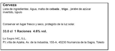 Cerveza Madrí botella 33cl excepcional