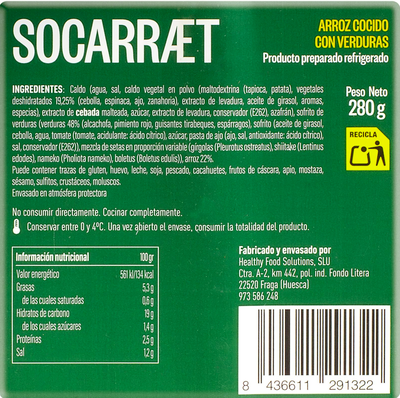 Arroz con verduras Socarraet 280g