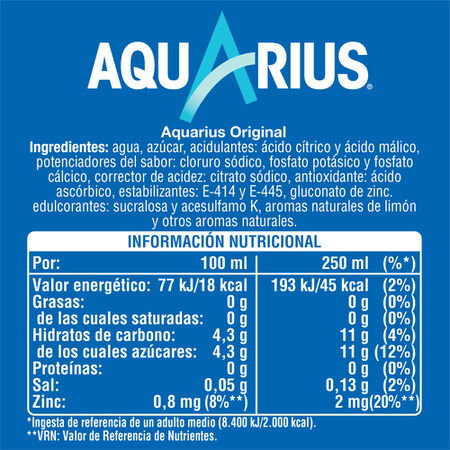 Bebida isotónica Aquarius botella 50cl limón