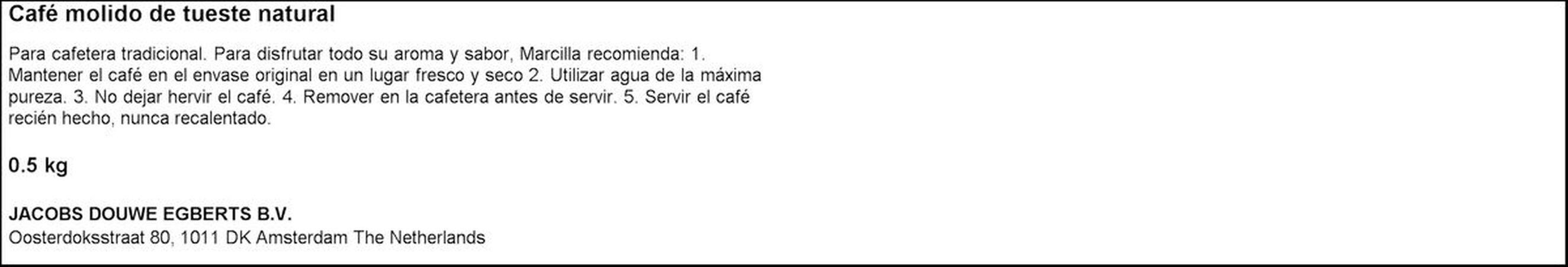 Café molido Marcilla 500g natural