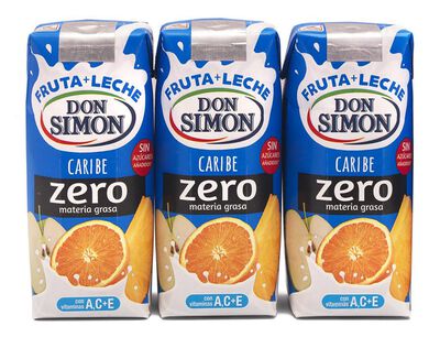 Fruta con leche sin az&uacute;car a&ntilde;adido Caribe Don Simon pack de 3