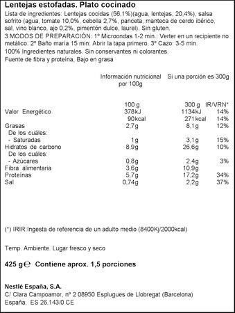 Lentejas de la abuela Litoral 425g