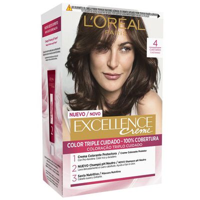 Tinte de cabello L'Oréal Excellence Creme nº 4 castaño