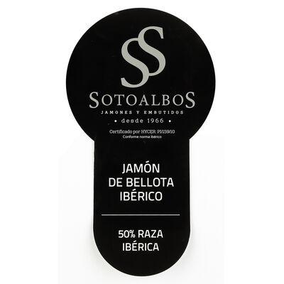 Jamón de bellota ibérico 50% raza ibérica al corte
