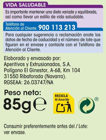 Snack de maíz alipenditos 85g