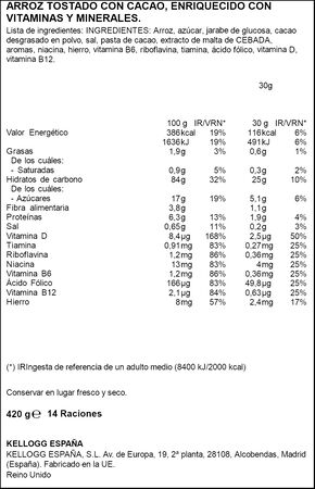 Cereales con chocolate Choco Krispies de Kellogg&acute;s 420g