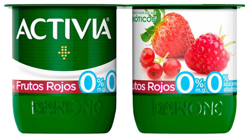 Bífidus probiótico Activia 0% pack 4 frutos rojos