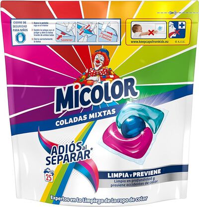 Detergente Micolor C&aacute;psulas 25 lavados A separar