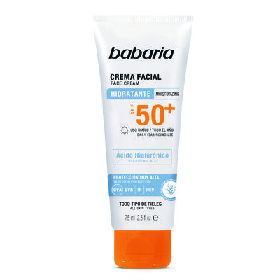 Crema Solar Facial Ácido Hialurónico FPP50 Babaria 75 ml
