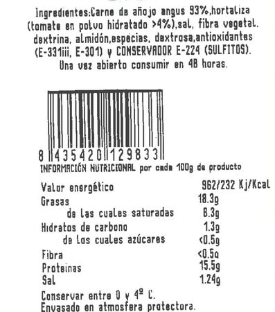 Burger meat de a&ntilde;ojo Angus 150g