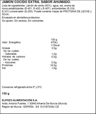 Jam&oacute;n cocido duroc en lonchas edici&oacute;n 1954 ElPozo 150g