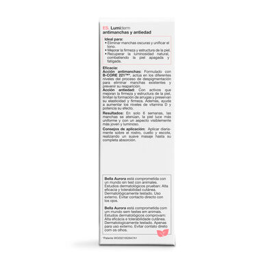 Serum facial lumiderm Bella Aurora 30ml anti manchas y antiedad