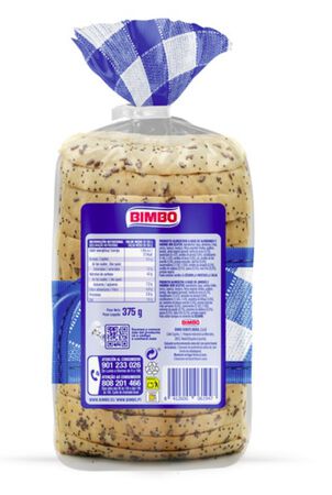Pan de molde sin gluten con 9 semillas y cereales Bimbo 375g