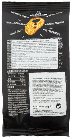 Snacks de pan Bruscheta queso 70g