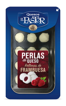 Perlas de queso con frambuesas El Pastor 125g