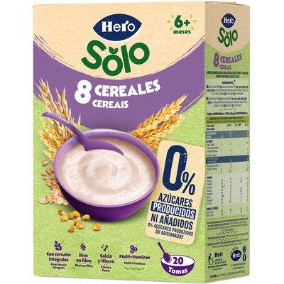 Papilla Hero Solo 0% 8 cereales desde 6meses 340g