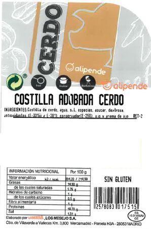 Costilla de cerdo adoba Alipende