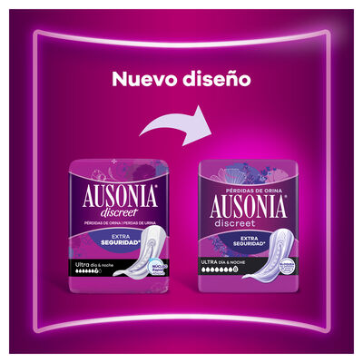 Compresa Discreet Ausonia 12 unidades Max Noche