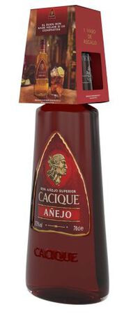 Ron añejo Cacique 70cl + vaso
