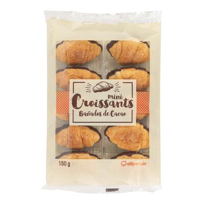 Mini croissants Alipende 150g con medio ba&ntilde;o cacao