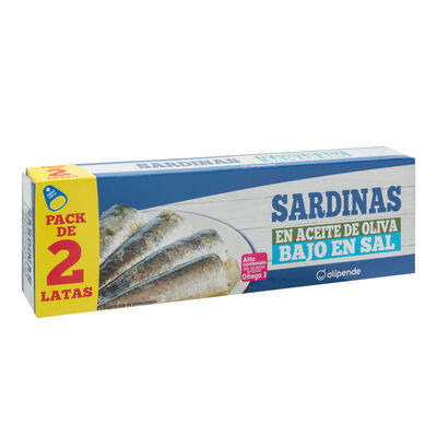 Sardina bajo en sal Alipende pack 2 84g en aceite oliva