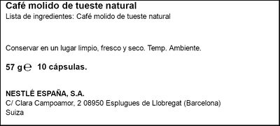 Caf&eacute; Ristretto Shot intensidad 11 Starbucks 10 c&aacute;psulas