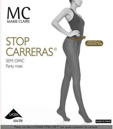 Panty stop carrera 15D Marie Claire talla grande negro