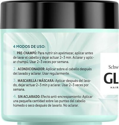Mascarilla capilar Gliss 4en1 Hidrataci&oacute;n 400 ml