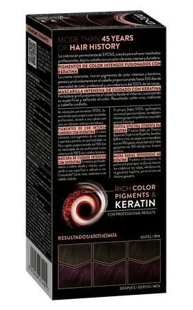 Tinte permanente Syoss n&ordm;3.3 violin intenso con keratina