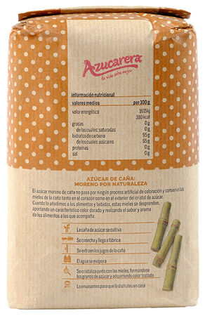Az&uacute;car moreno de ca&ntilde;a no refinado Azucarera 1kg