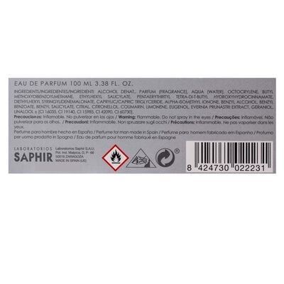 Eau de parfum Saphir man 100ml silver