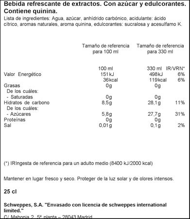 Tónica Schweppes lata 25cl original