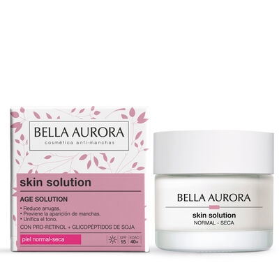 Crema d&iacute;a con pro retinol y glicop&eacute;ptidos de soja para piel normal o seca Bella Aurora 50ml