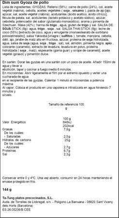 Gyoza de pollo Ta-Tung 144g 