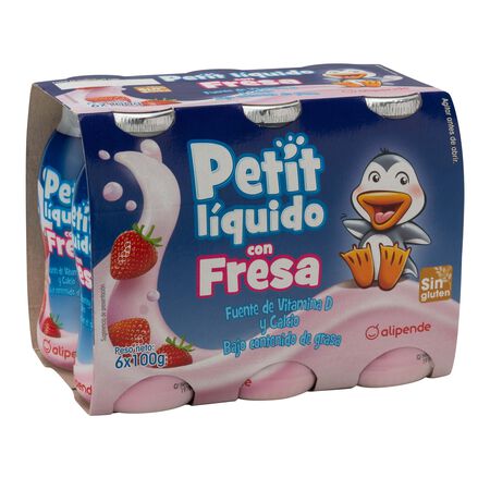 Petit líquido sin gluten Alipende pack 6 fresa
