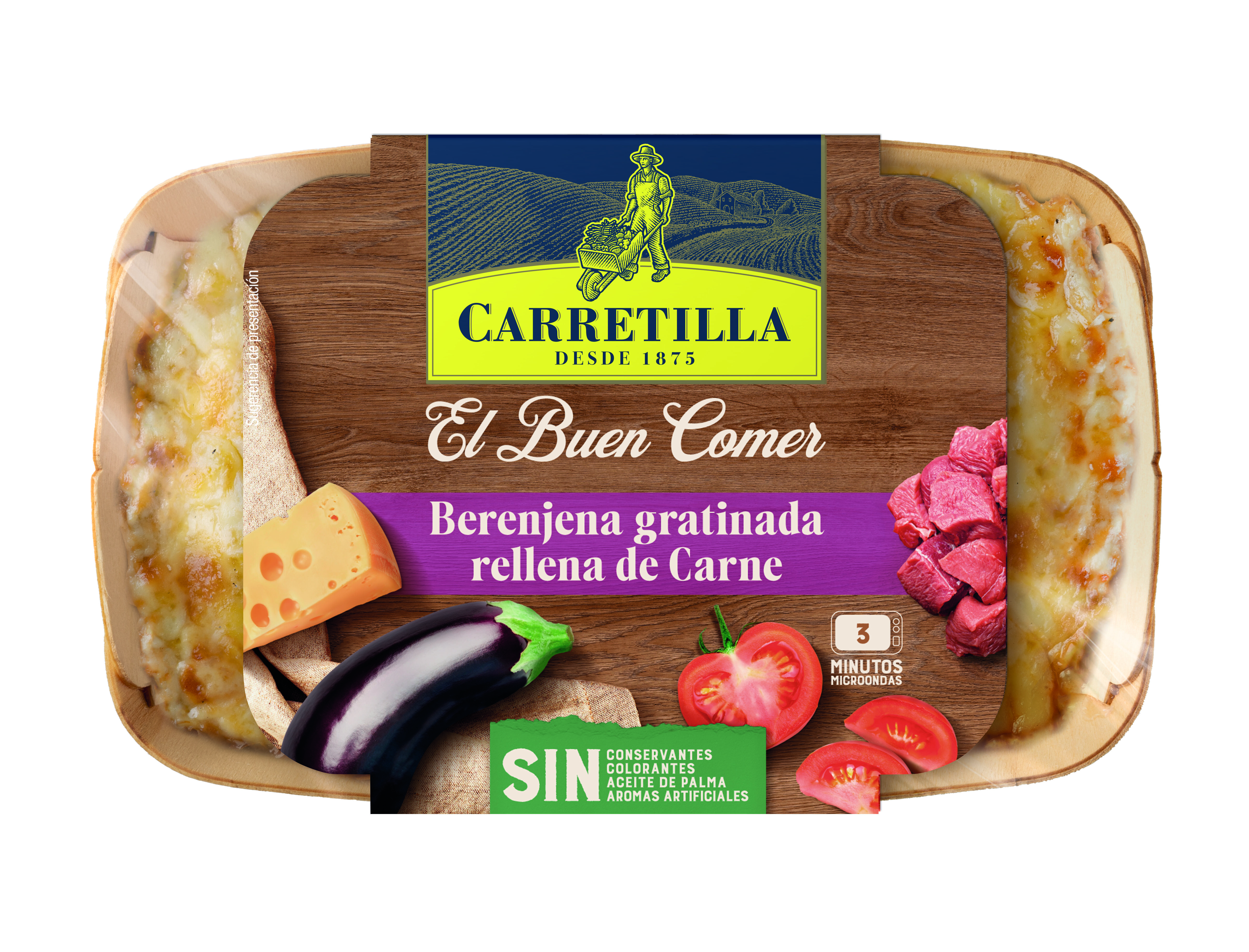 Berenjena gratinada rellena de carne El Buen Comer Carretilla 350g