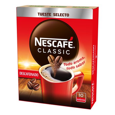 Café soluble descafeinado Nescafé 10 sobres mezcla