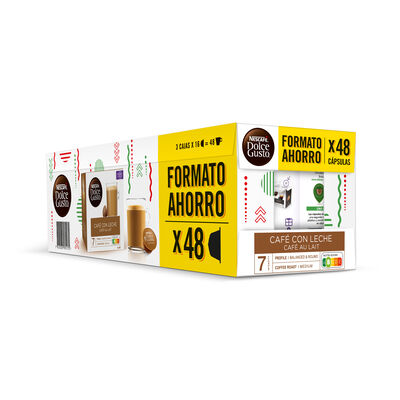 Café con leche DOLCE GUSTO, caja 48 uds 48 cápsulas